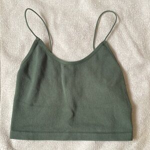 2/$12 Crop Tops - White & Forest Green